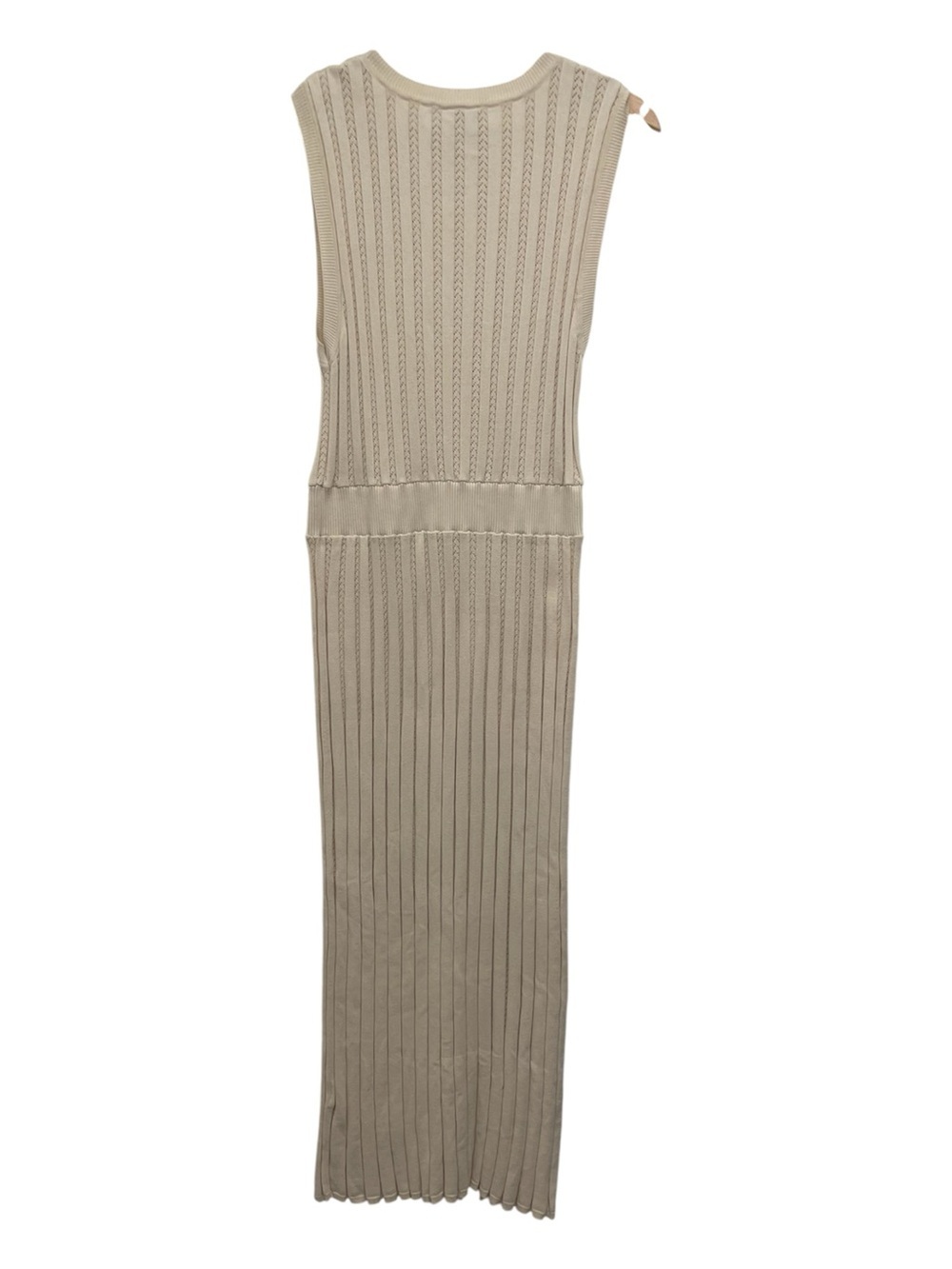 Varley Florian Knit Dress Midi 100% Cotton Sleeveless Ribbed Cream Size S/M - Picture 5 of 10